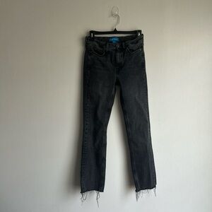 MIH Designer Black Straight Leg Jeans with Vintage Wash